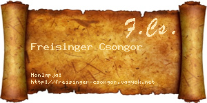 Freisinger Csongor névjegykártya